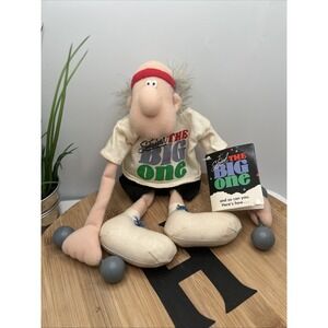 New 1987 Hallmark Over The Hill Ol Man Plush Party Express Barbell Bald